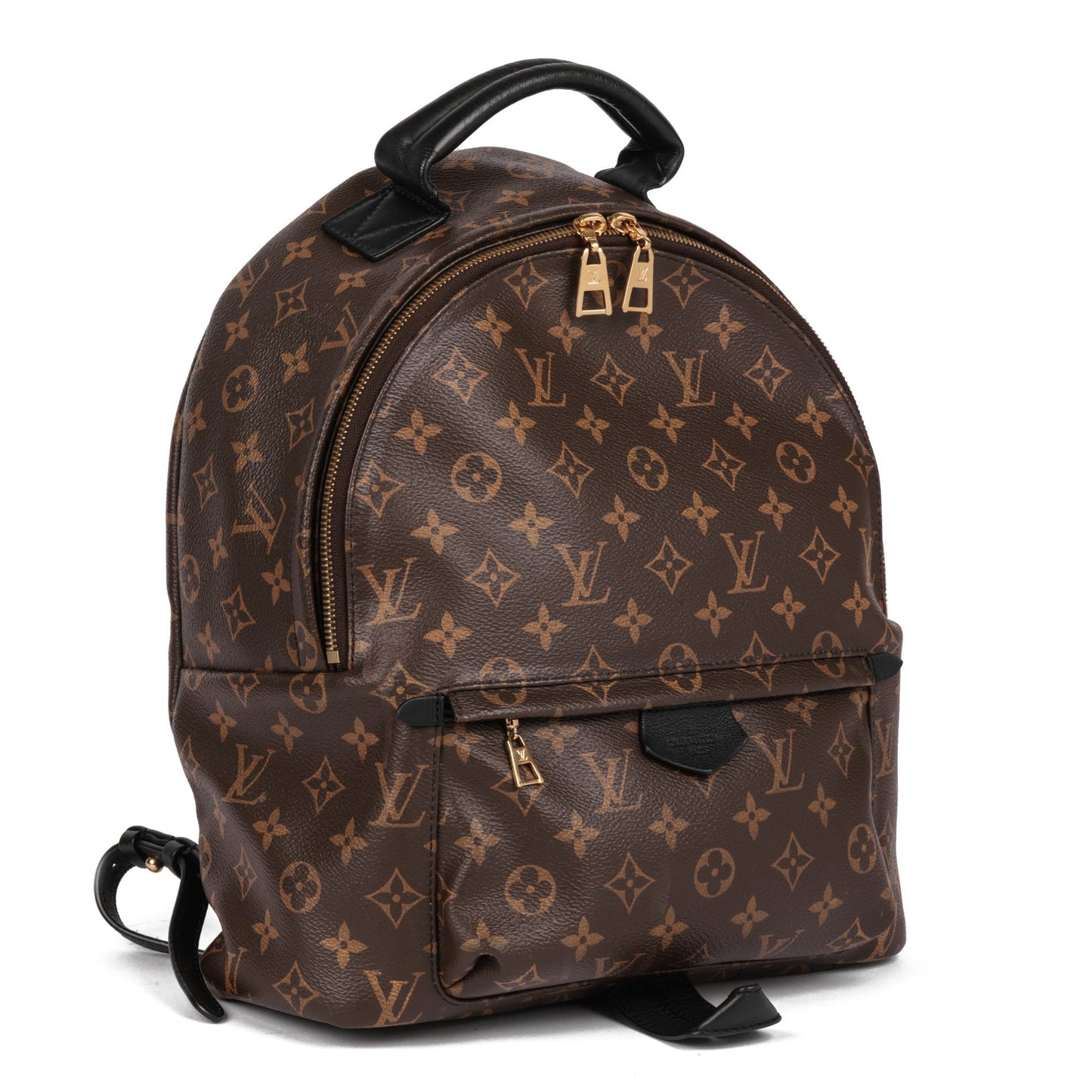 Louis Vuitton Brown Monogram Coated Canvas & Black Calfskin Leather Palm Springs Backpack MM Backpack