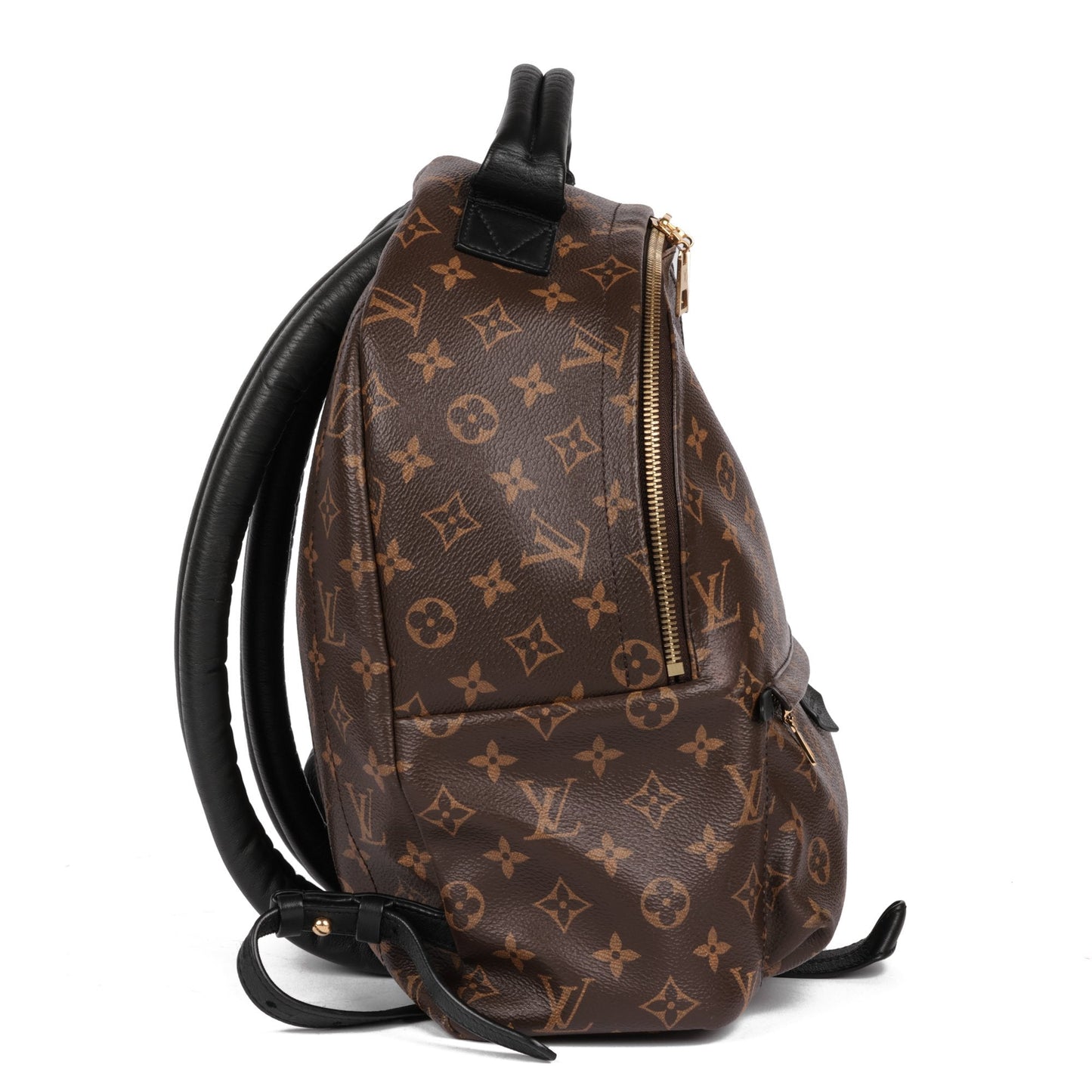 Louis Vuitton Brown Monogram Coated Canvas & Black Calfskin Leather Palm Springs Backpack MM Backpack