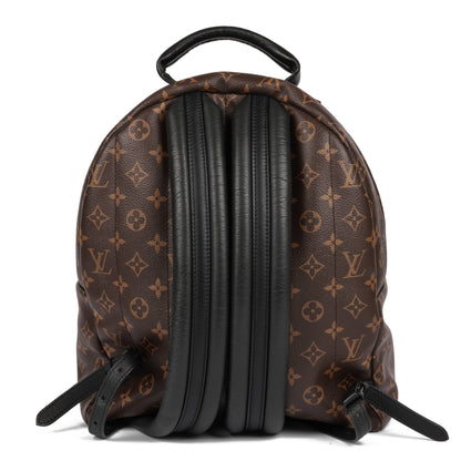 Louis Vuitton Brown Monogram Coated Canvas & Black Calfskin Leather Palm Springs Backpack MM Backpack