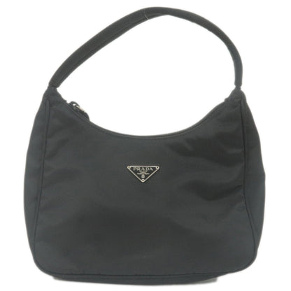 Prada Logo Nylon Pouch Mini Hand Bag Purse NERO Black MV519