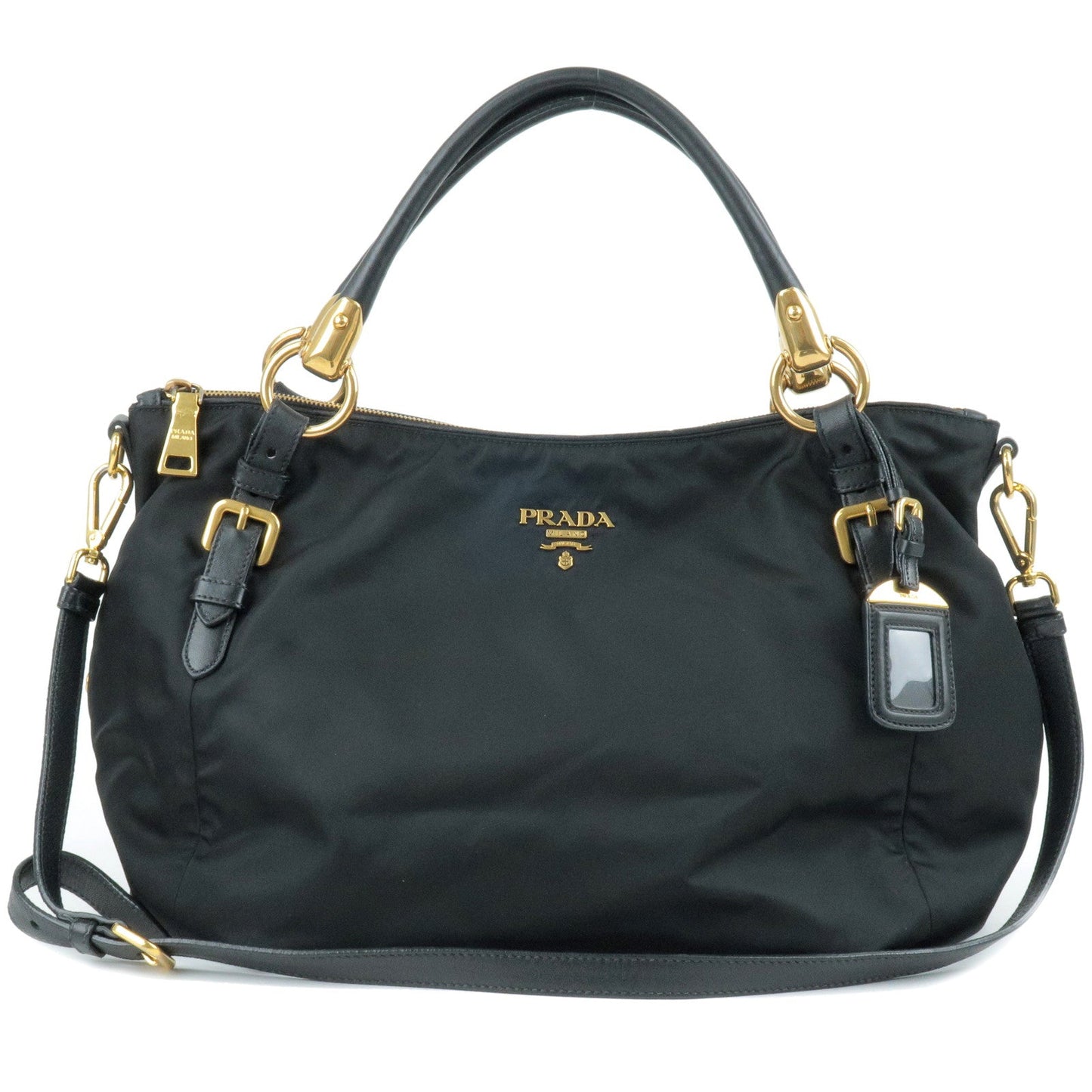 Prada Nylon Leather Shoulder Bag 2Way Bag NERO Black