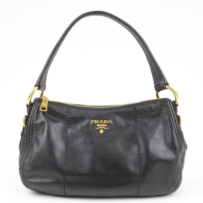 Prada Soft Calf Leather Shoulder Bag Black BR4690