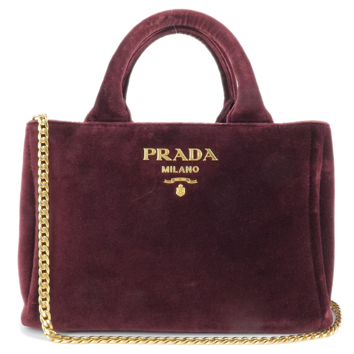 Prada Velour Canapa Mini 2Way Hand Bag Shoulder Bag 1BA038