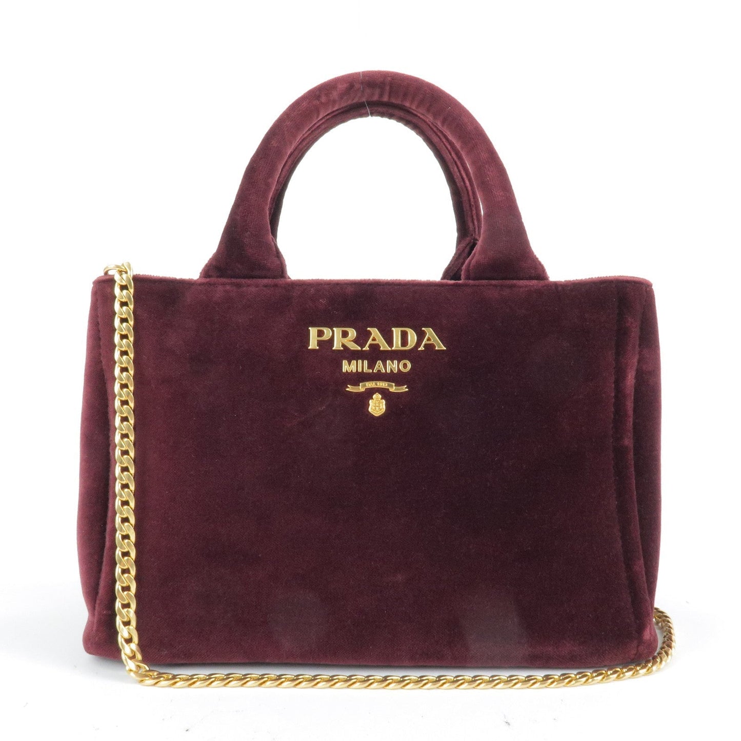 Prada Velour Canapa Mini 2Way Hand Bag Shoulder Bag 1BA038