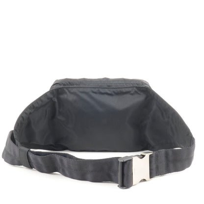 Prada Logo Nylon Leather Waist Bag Fanny Pack Black V210