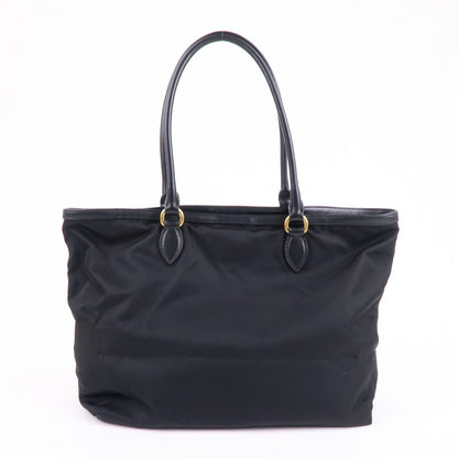 Prada Nylon Leather Tote Bag Shoulder Bag Black 1BG158