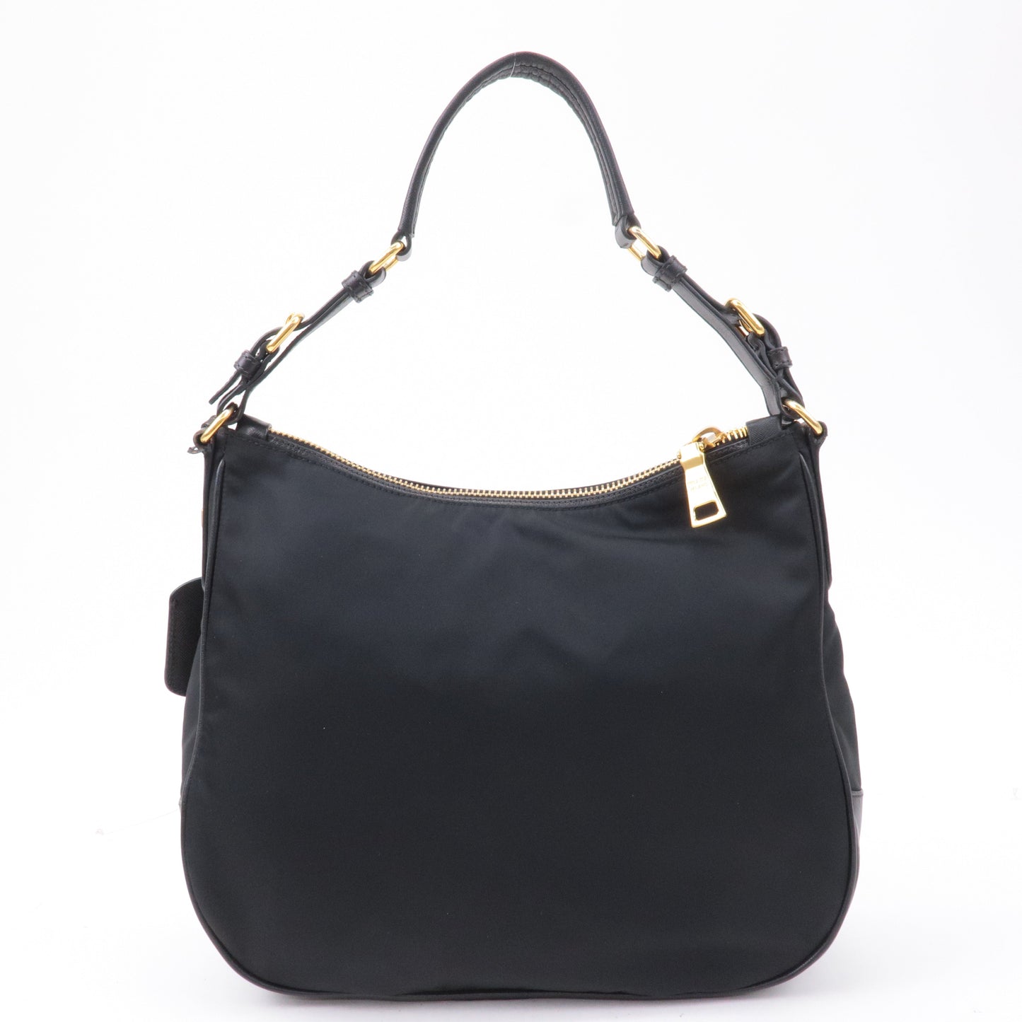 Prada Nylon Leather Hand Bag Shoulder Bag Black BR4987