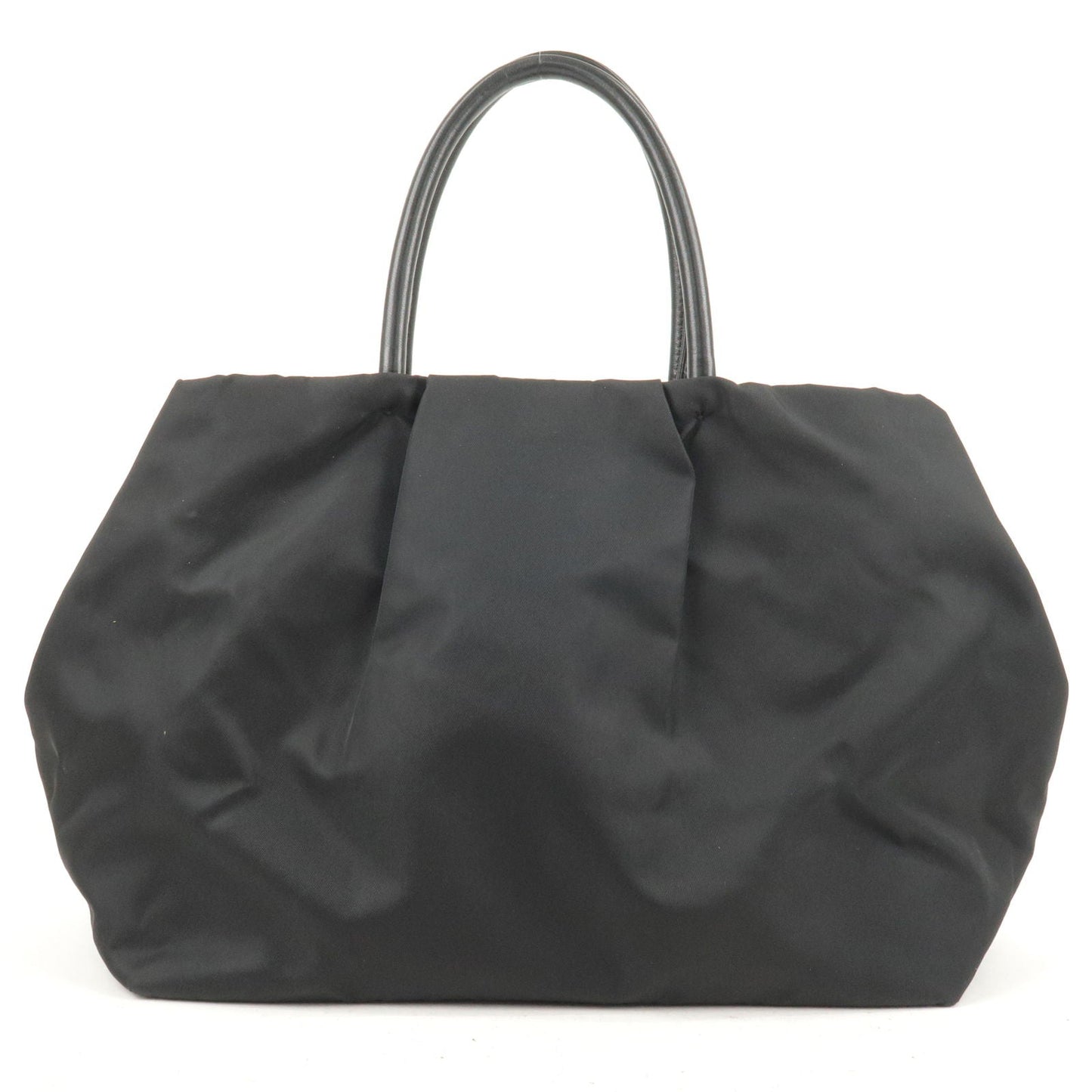 Prada Nylon Leather Ribbon Tote Bag NERO Black