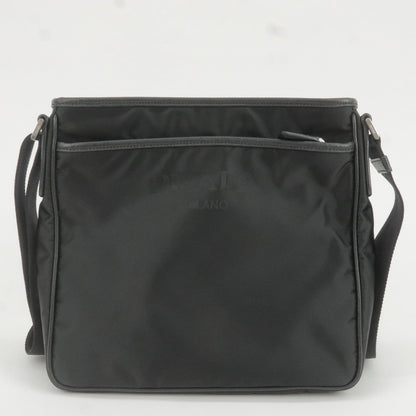 Prada Nylon Leather Shoulder Bag NERO Black 2VH797