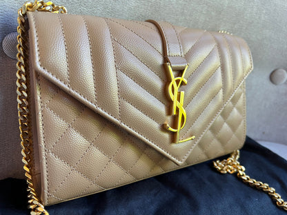 Yves Saint Laurent (YSL) Beige Small Envelope Bag