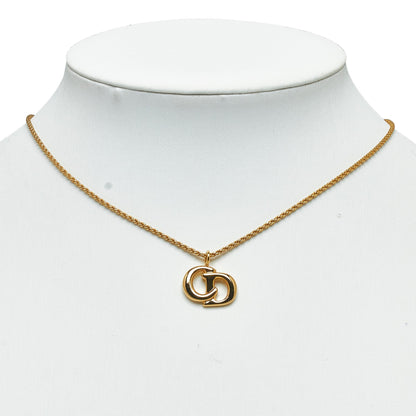 DIOR CD Logo Pendant Necklace Costume Necklace