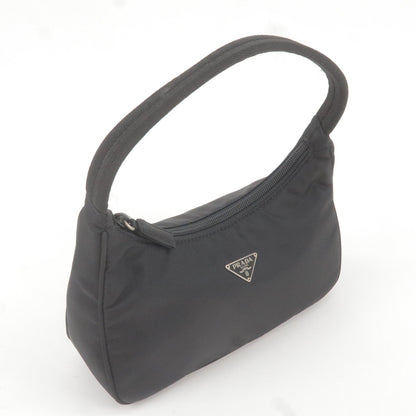 Prada Nylon Pouch Hand Bag Mini Bag Purse NERO Black MV515