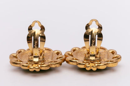 Boucles d'oreilles vertes Yves Saint Laurent