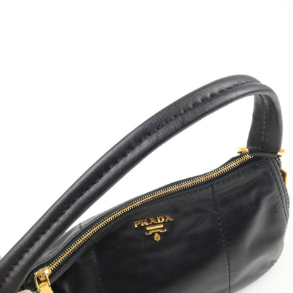 Prada Soft Calf Leather Shoulder Bag Black BR4690