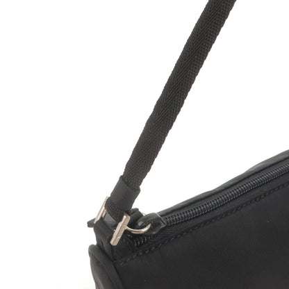 Prada Logo Nylon Pouch Hand Bag NERO Black MV633