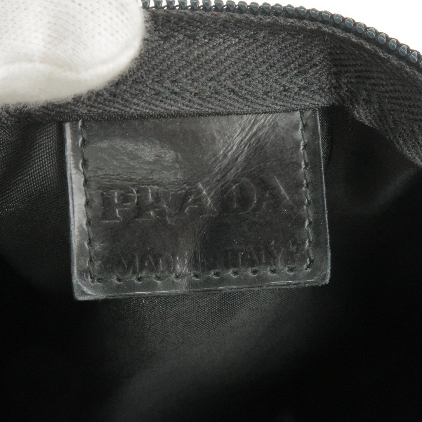 Prada Set of 3 Logo Nylon Cosmetic Pouch Clutch Bag NERO Black