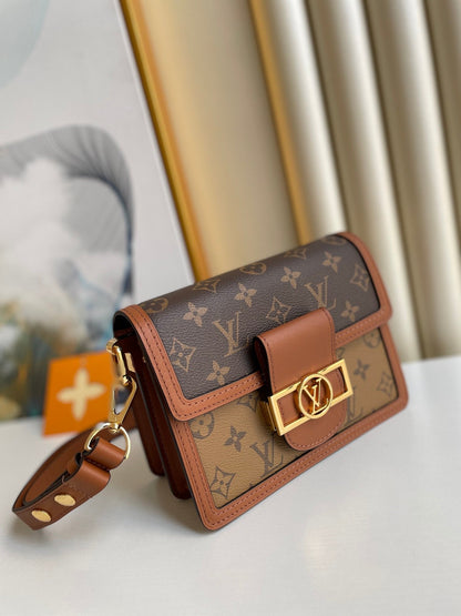 Louis Vuitton Mini Dauphine Monogram And Monogram Reverse Canvas By Nicolas Ghesquière For Spring-Summer,   Shoulder Bags 20cm Louis Vuitton M45959