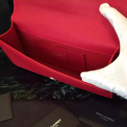 Yves Saint Laurent Red Classic Monogramme Clutch