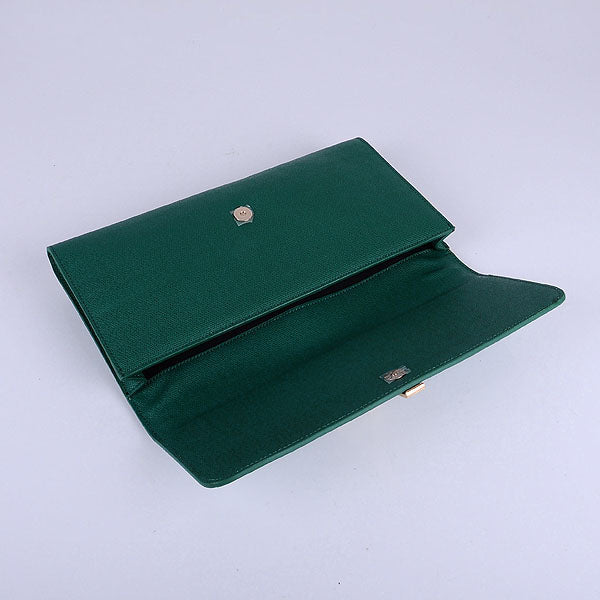 Yves Saint Laurent Lady Genuine Leather Purse Green 39321