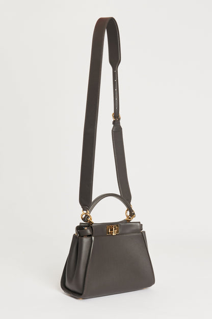 Brown Fendi Peekaboo Mini  Top Handle Bag