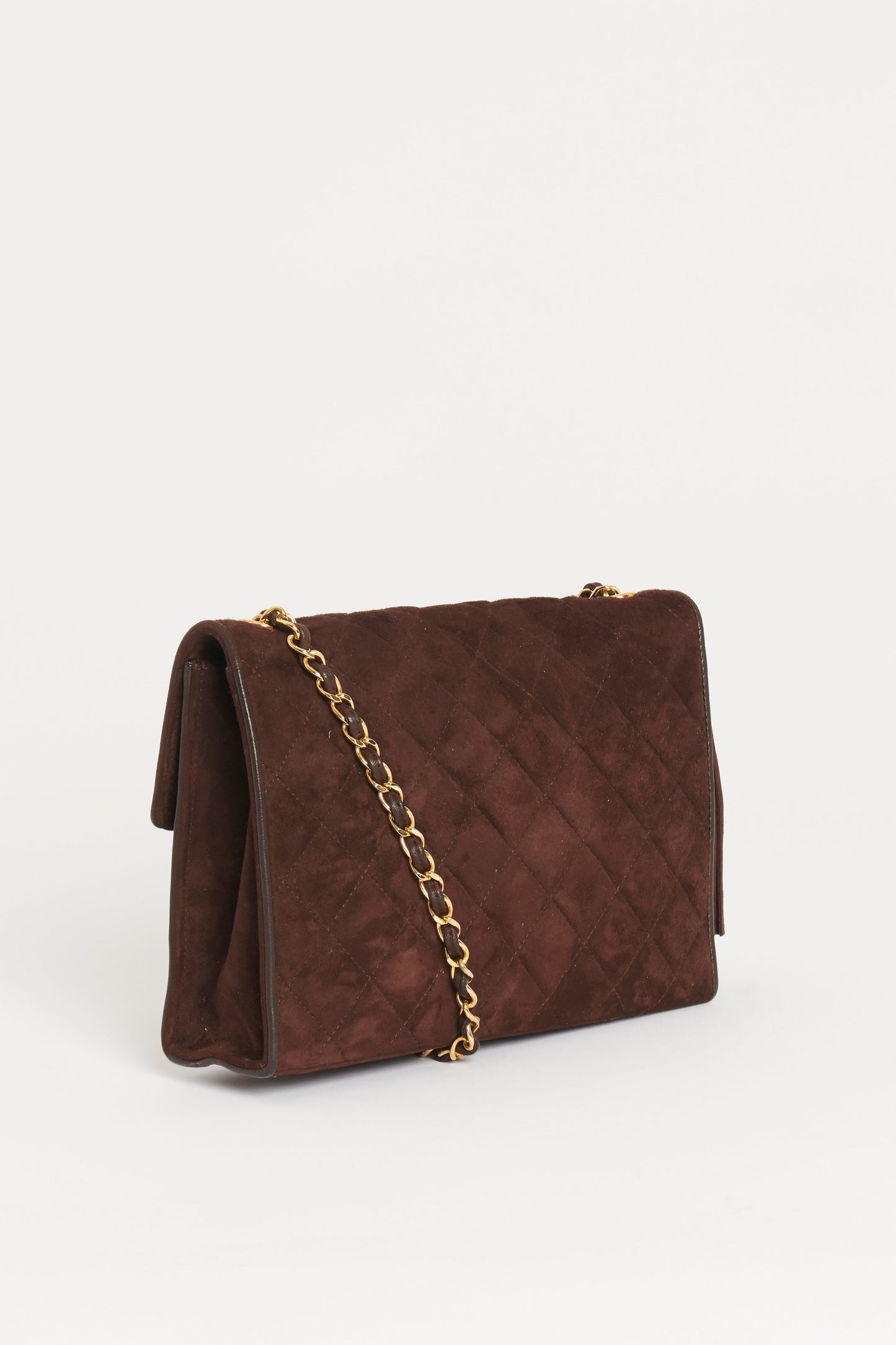 Brown Suede Tassel Chanel Crossbody  Bag