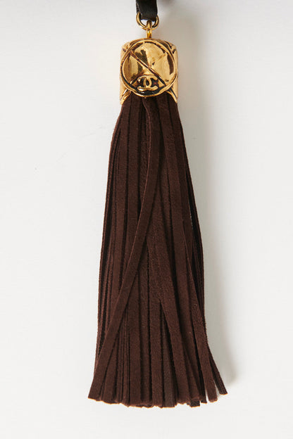 Brown Suede Tassel Chanel Crossbody  Bag