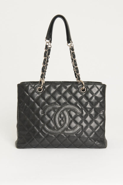 Black Caviar Leather Quilted  Chanel GST Bag