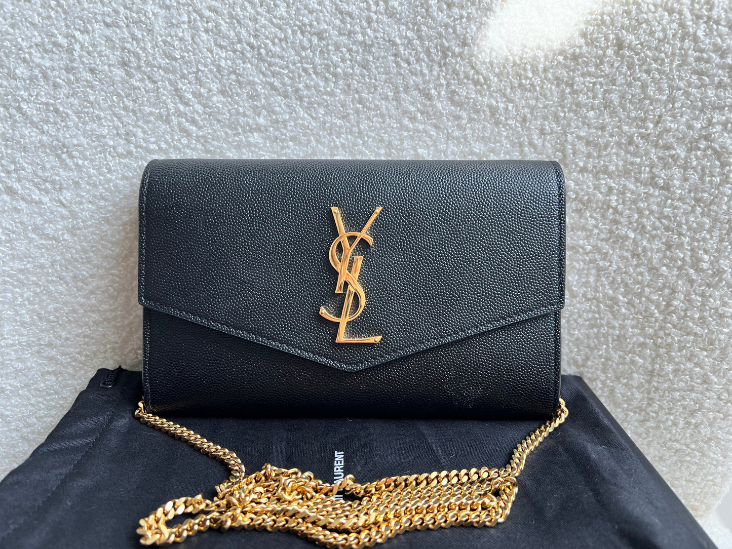 Yves Saint Laurent (YSL) Black Uptown Chain Wallet