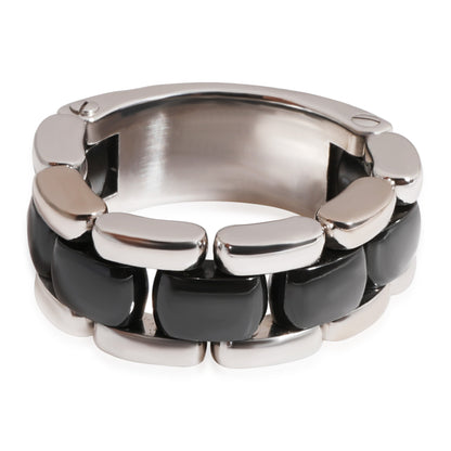 CHANEL Vintage Lorenz Baumer Ultra Ring in 18K White Gold & Black Ceramic