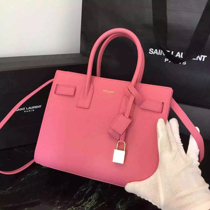 Yves Saint Laurent Baby Sac De Jour Bag In Pink Leather