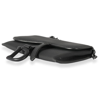 CHRISTIAN DIOR Black Ultra Matte Calfskin Saddle Belt Pouch