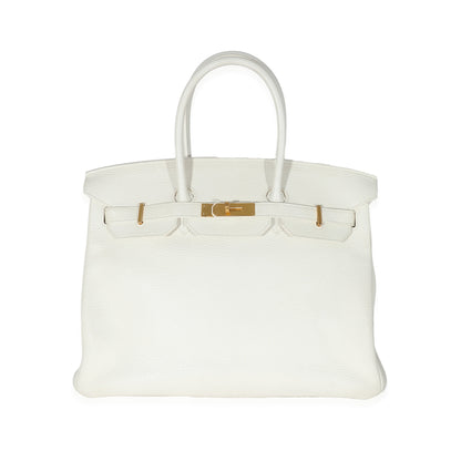 Hermes Blanc Clemence Togo Birkin 35