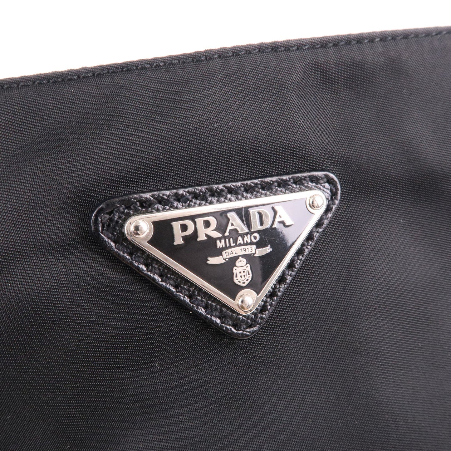 Prada Logo Nylon Leather Shoulder Bag Crossbody Bag Black VA0270