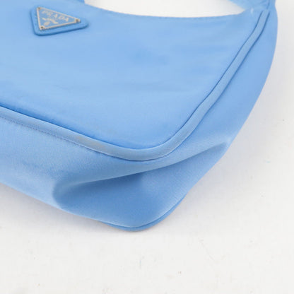 Prada Re-Edition 2000 Nylon Leather Hand Bag Light Blue 1NE515