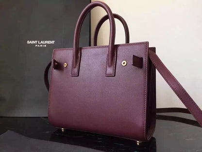 Yves Saint Laurent Nano Sac De Jour Bag In Burgundy Leather