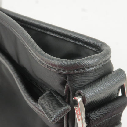 Prada Nylon Leather Shoulder Bag NERO Black 2VH797