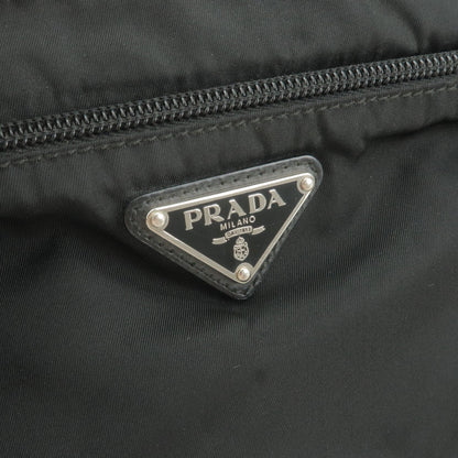 Prada Logo Nylon Leather Shoulder Bag Crossbody Bag Black