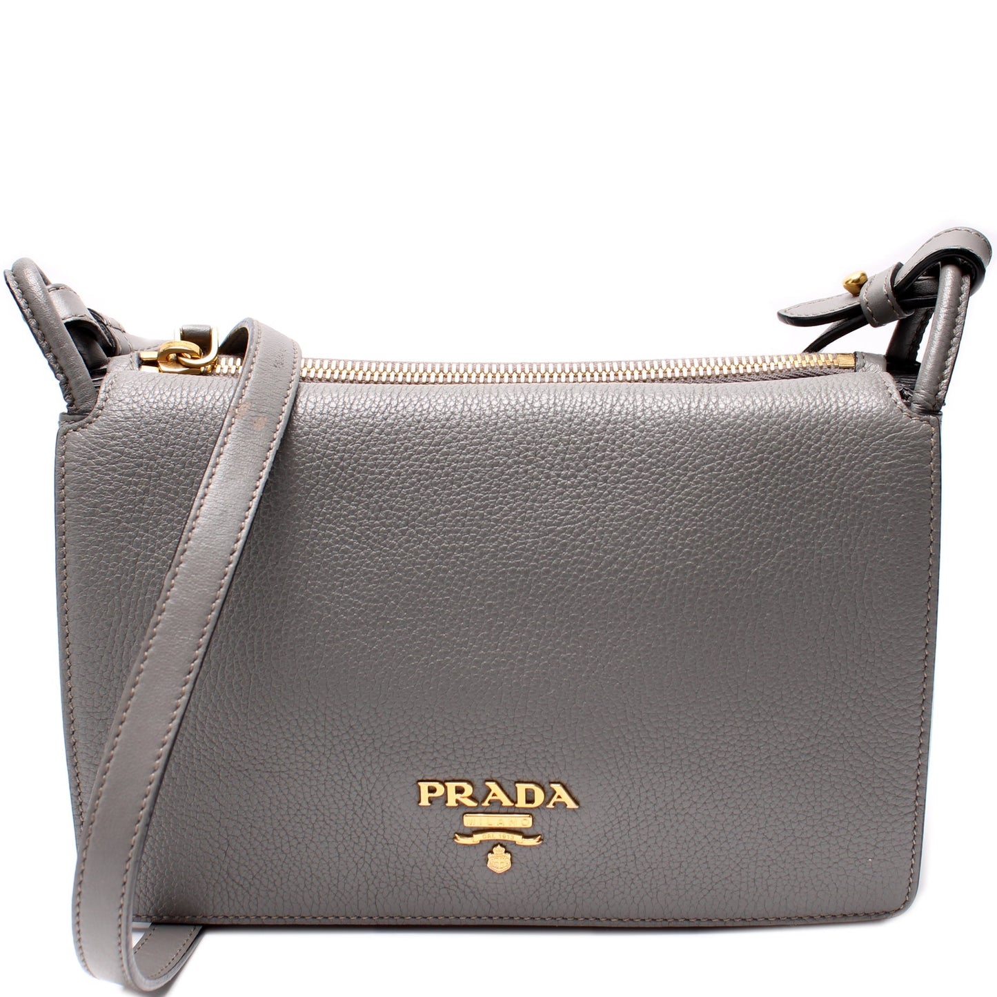 Prada Vitello Daino Leather Flap/Zip Crossbody