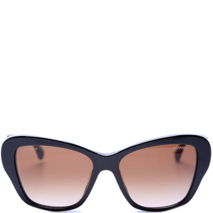 Chanel CC Acetate/Lambskin Sunglasses