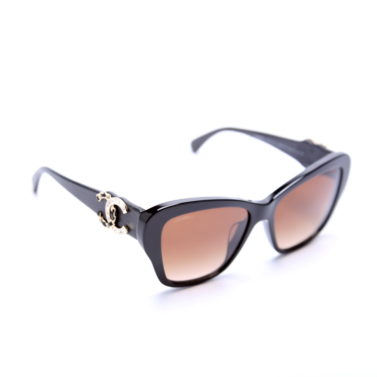 Chanel CC Acetate/Lambskin Sunglasses