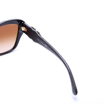 Chanel CC Acetate/Lambskin Sunglasses