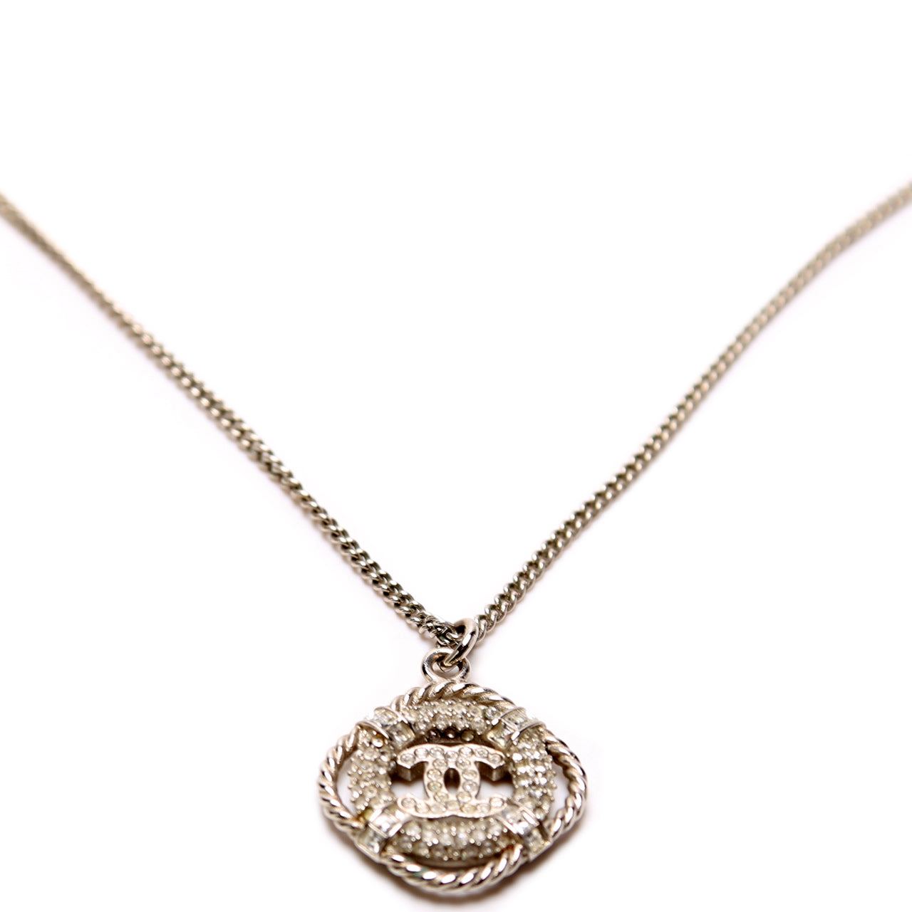 Chanel CC Crystal Life Float Pendant Necklace