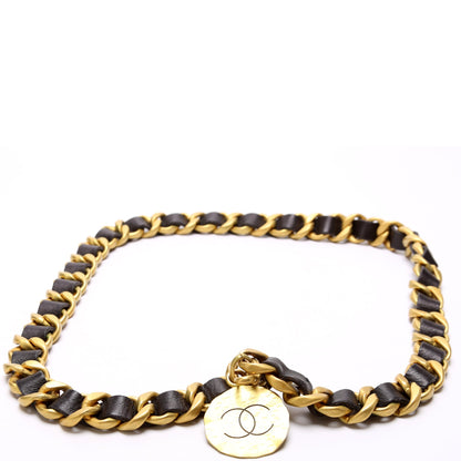 Chanel CC Chain Leather 95C Vintage Belt