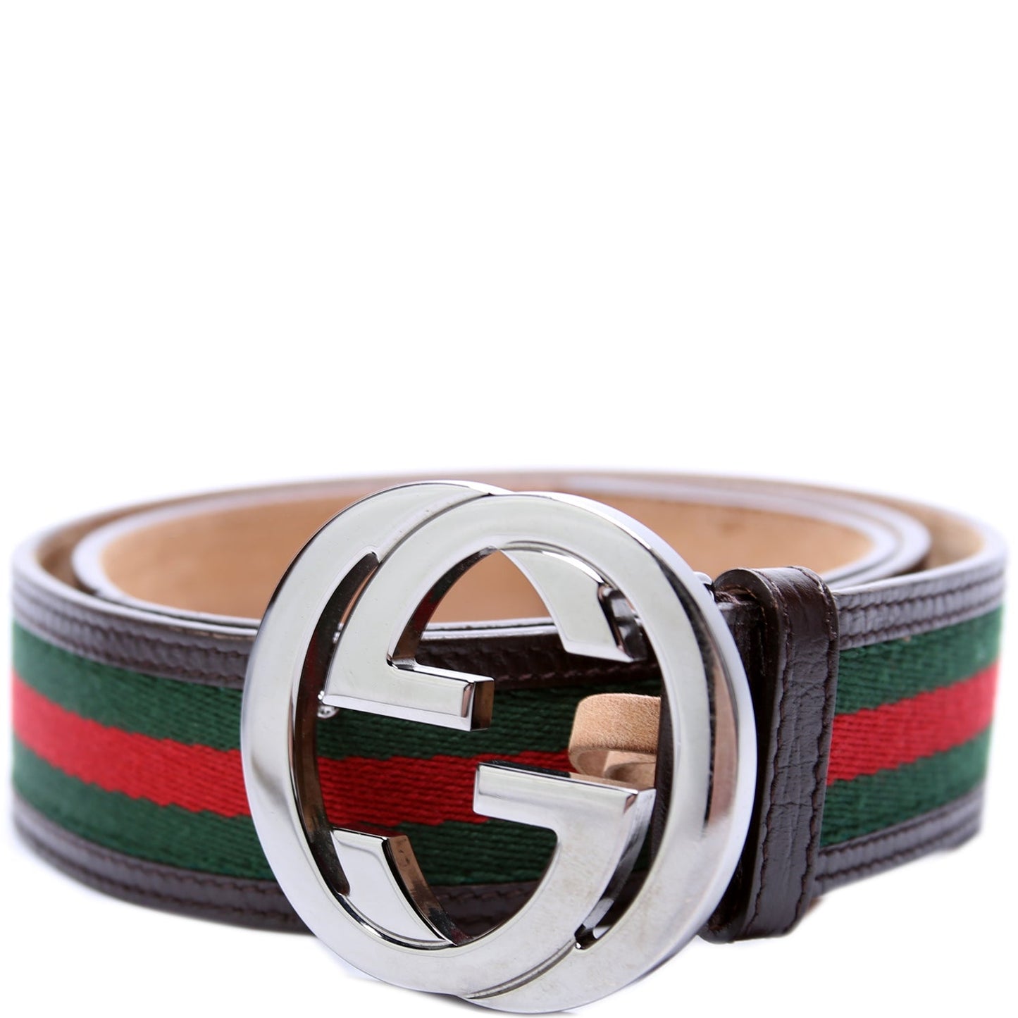 Gucci Web Canvas Interlocking G Belt Size 90/36