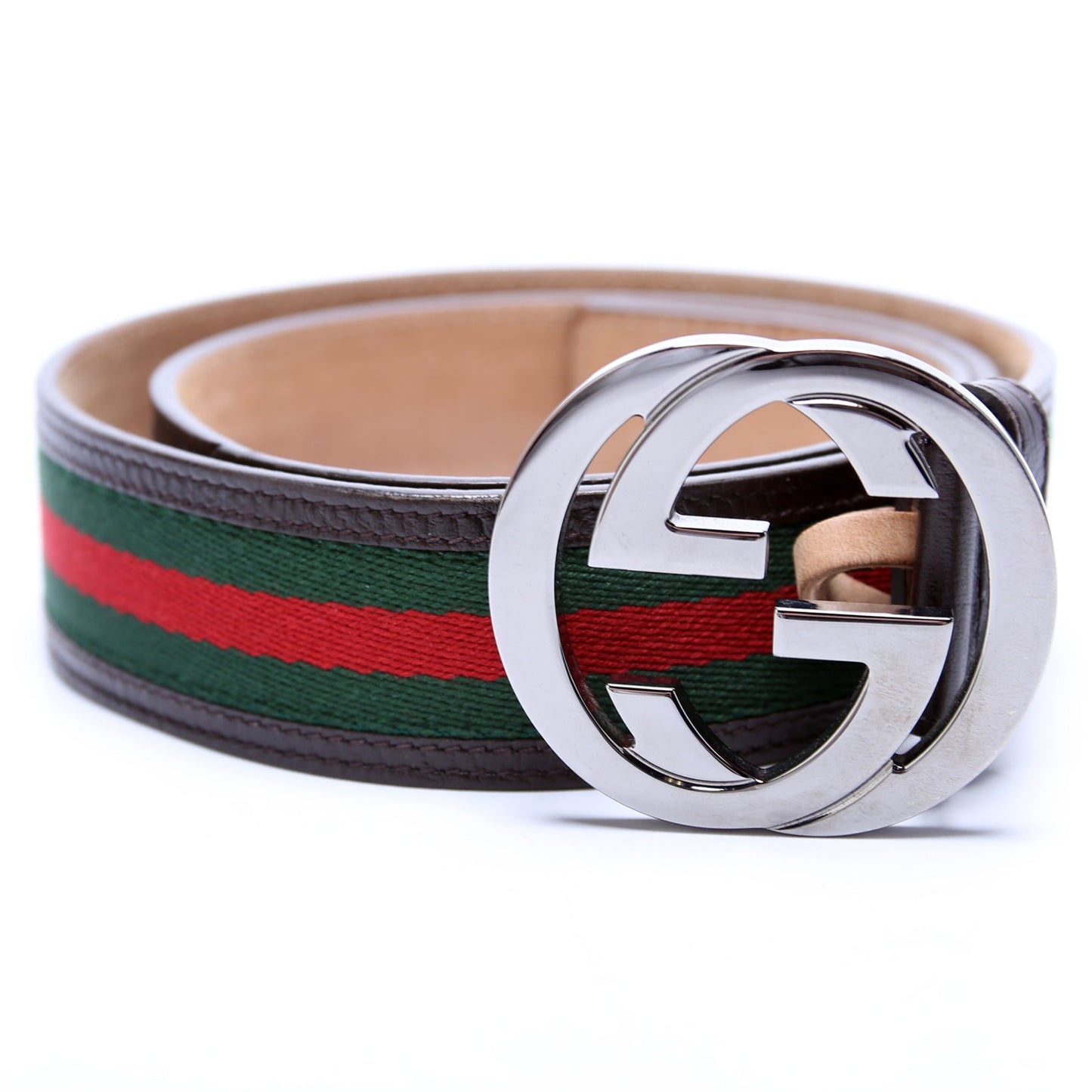 Gucci Web Canvas Interlocking G Belt Size 90/36