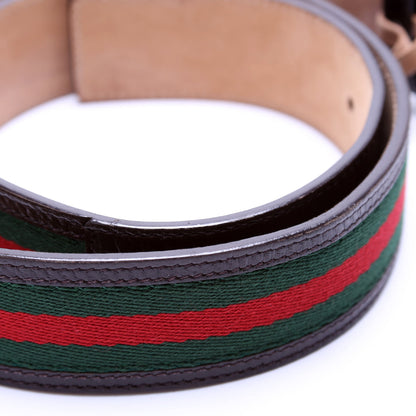 Gucci Web Canvas Interlocking G Belt Size 90/36