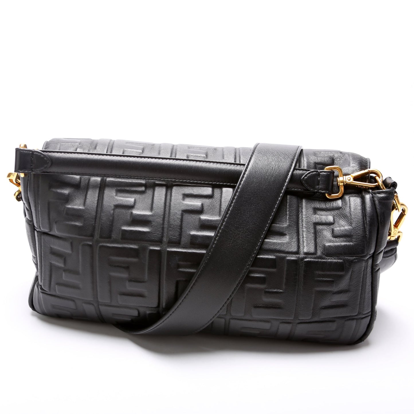 8BR771 Fendi Nappa Embossed Baguette Large