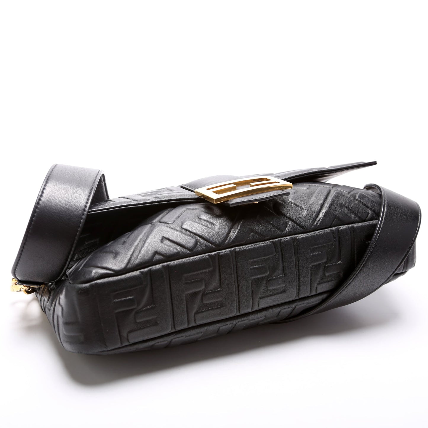 8BR771 Fendi Nappa Embossed Baguette Large