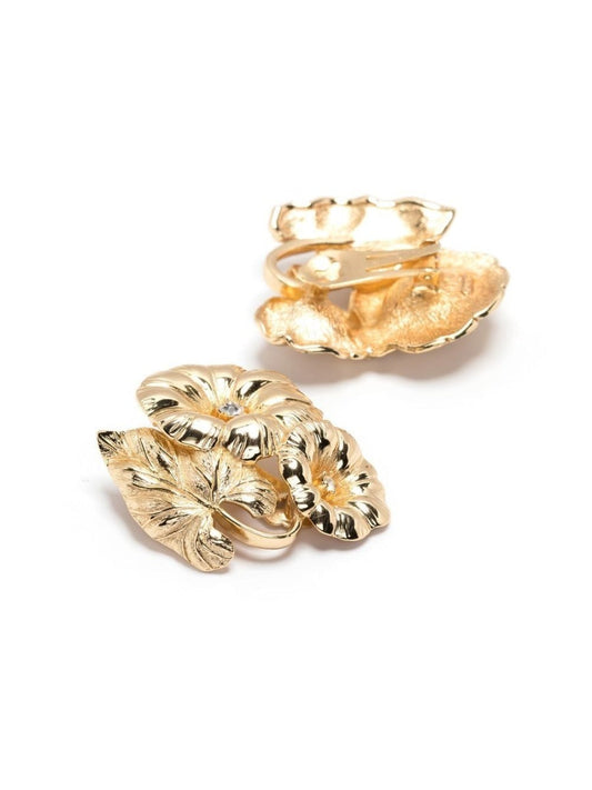 DIOR Rhinestone Bindweed Clip-on Earrings