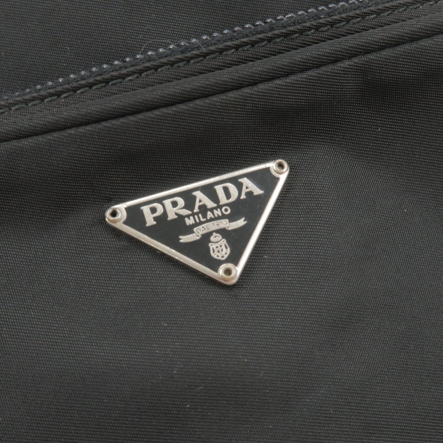 Prada Logo Nylon Leather Shoulder Bag NERO Black BT0169